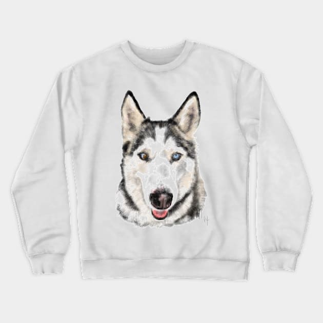 Husky Dog Pooch Pup Crewneck Sweatshirt by LITDigitalArt